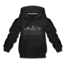 Savannah, Georgia Youth Hoodie - Skyline Youth Savannah Hooded Sweatshirt - black