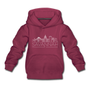 Savannah, Georgia Youth Hoodie - Skyline Youth Savannah Hooded Sweatshirt - burgundy