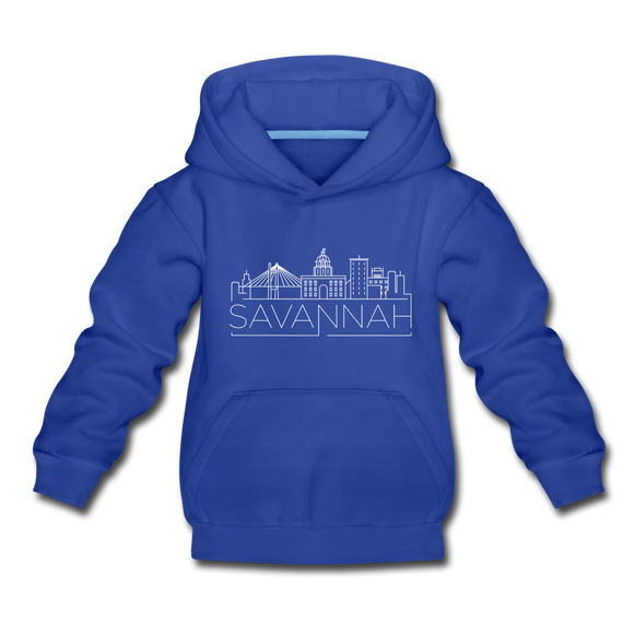 Savannah, Georgia Youth Hoodie - Skyline Youth Savannah Hooded Sweatshirt - royal blue