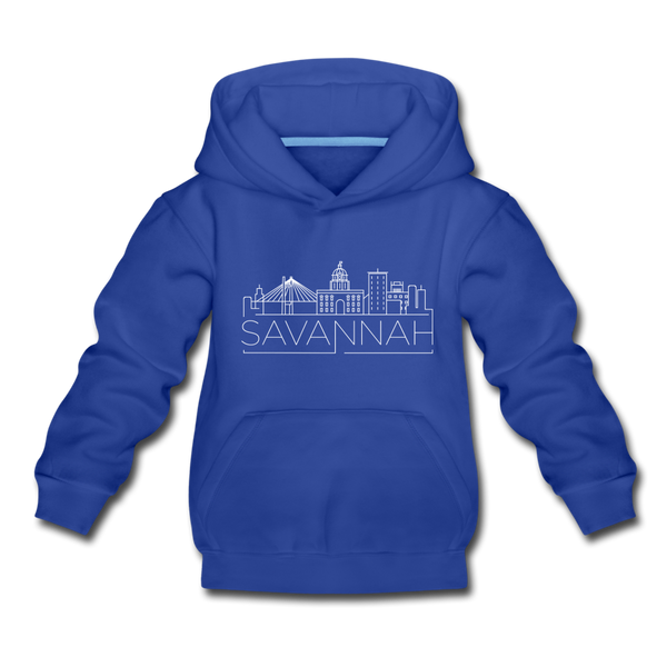 Savannah, Georgia Youth Hoodie - Skyline Youth Savannah Hooded Sweatshirt - royal blue