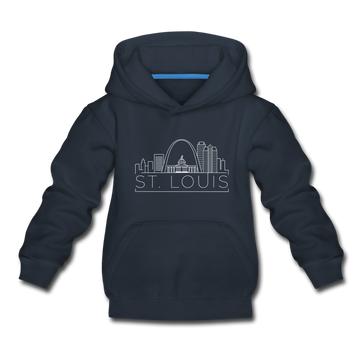 St. Louis, Missouri Youth Hoodie - Skyline Youth St. Louis Hooded Sweatshirt - navy
