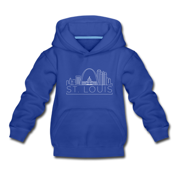 St. Louis, Missouri Youth Hoodie - Skyline Youth St. Louis Hooded Sweatshirt - royal blue