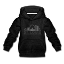 St. Louis, Missouri Youth Hoodie - Skyline Youth St. Louis Hooded Sweatshirt - charcoal gray