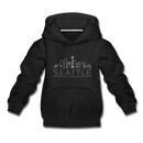 Seattle, Washington Youth Hoodie - Skyline Youth Seattle Hooded Sweatshirt - black