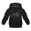 Virginia Beach, Virginia Youth Hoodie - Skyline Youth Virginia Beach Hooded Sweatshirt - black
