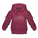 Virginia Beach, Virginia Youth Hoodie - Skyline Youth Virginia Beach Hooded Sweatshirt - burgundy