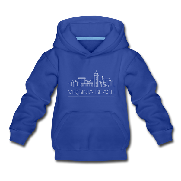 Virginia Beach, Virginia Youth Hoodie - Skyline Youth Virginia Beach Hooded Sweatshirt - royal blue