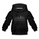 Virginia Beach, Virginia Youth Hoodie - Skyline Youth Virginia Beach Hooded Sweatshirt - charcoal gray