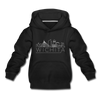 Wichita, Kansas Youth Hoodie - Skyline Youth Wichita Hooded Sweatshirt - black