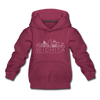 Wichita, Kansas Youth Hoodie - Skyline Youth Wichita Hooded Sweatshirt - burgundy