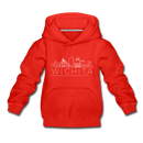 Wichita, Kansas Youth Hoodie - Skyline Youth Wichita Hooded Sweatshirt - red