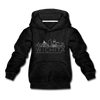 Wichita, Kansas Youth Hoodie - Skyline Youth Wichita Hooded Sweatshirt - charcoal gray