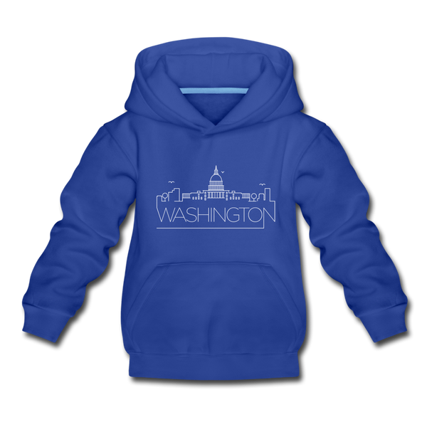 Washington DC Youth Hoodie - Skyline Youth Washington DC Hooded Sweatshirt - royal blue