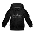 Washington DC Youth Hoodie - Skyline Youth Washington DC Hooded Sweatshirt - charcoal gray