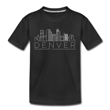 Denver, Colorado Youth T-Shirt - Skyline Youth Denver Tee - black