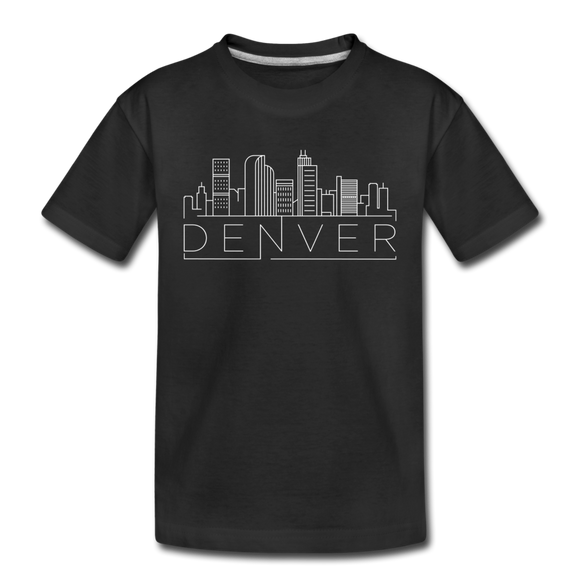 Denver, Colorado Youth T-Shirt - Skyline Youth Denver Tee - black
