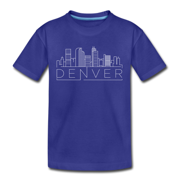 Denver, Colorado Youth T-Shirt - Skyline Youth Denver Tee - royal blue