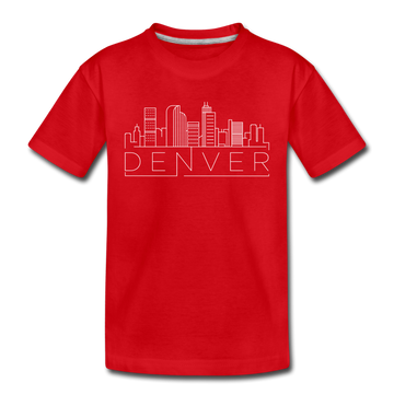 Denver, Colorado Youth T-Shirt - Skyline Youth Denver Tee - red