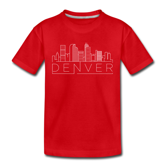 Denver, Colorado Youth T-Shirt - Skyline Youth Denver Tee - red