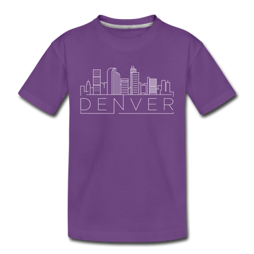 Denver, Colorado Youth T-Shirt - Skyline Youth Denver Tee - purple
