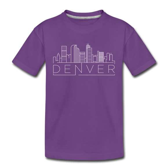 Denver, Colorado Youth T-Shirt - Skyline Youth Denver Tee - purple
