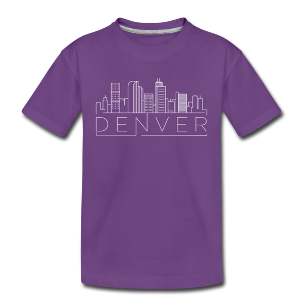Denver, Colorado Youth T-Shirt - Skyline Youth Denver Tee - purple