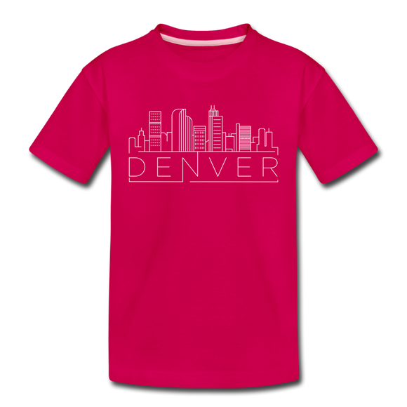Denver, Colorado Youth T-Shirt - Skyline Youth Denver Tee - dark pink