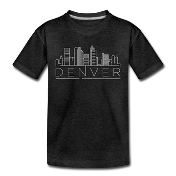 Denver, Colorado Youth T-Shirt - Skyline Youth Denver Tee - charcoal gray