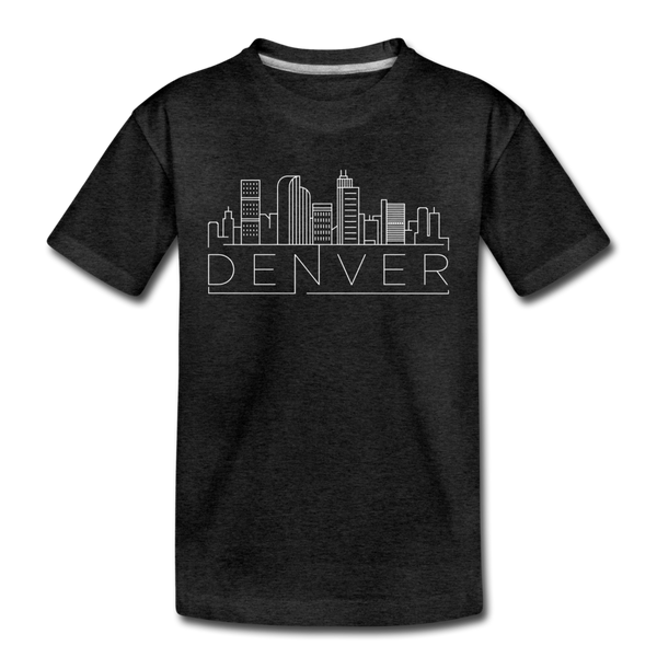 Denver, Colorado Youth T-Shirt - Skyline Youth Denver Tee - charcoal gray