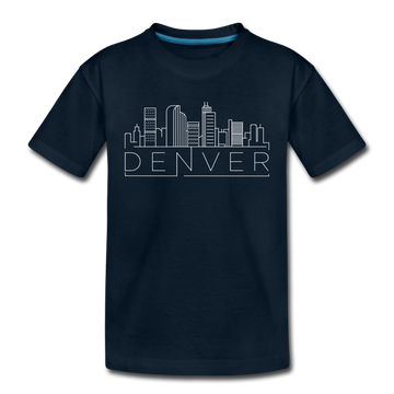 Denver, Colorado Youth T-Shirt - Skyline Youth Denver Tee - deep navy