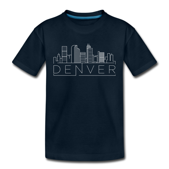 Denver, Colorado Youth T-Shirt - Skyline Youth Denver Tee - deep navy