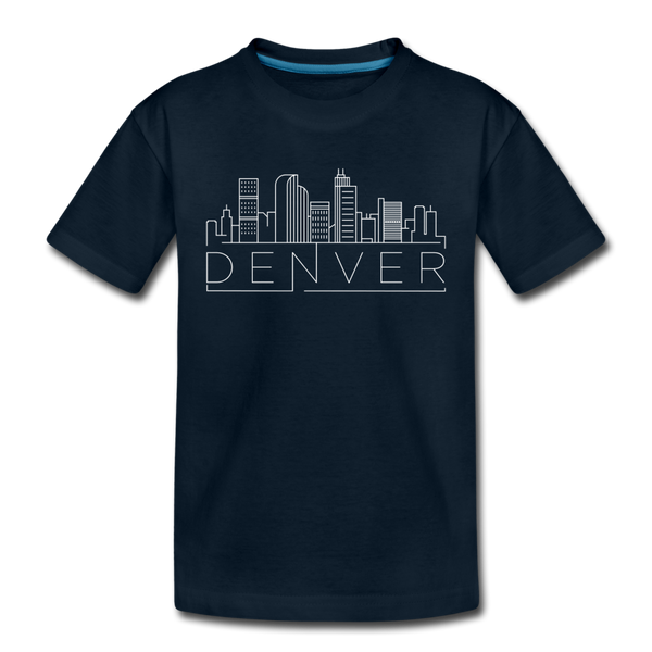 Denver, Colorado Youth T-Shirt - Skyline Youth Denver Tee - deep navy