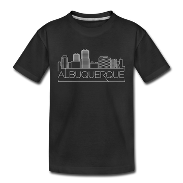 Albuquerque, New Mexico Youth T-Shirt - Skyline Youth Albuquerque Tee - black