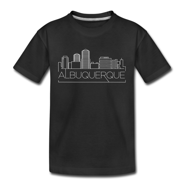 Albuquerque, New Mexico Youth T-Shirt - Skyline Youth Albuquerque Tee - black
