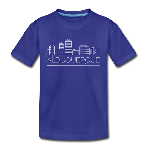 Albuquerque, New Mexico Youth T-Shirt - Skyline Youth Albuquerque Tee - royal blue