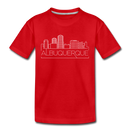 Albuquerque, New Mexico Youth T-Shirt - Skyline Youth Albuquerque Tee - red