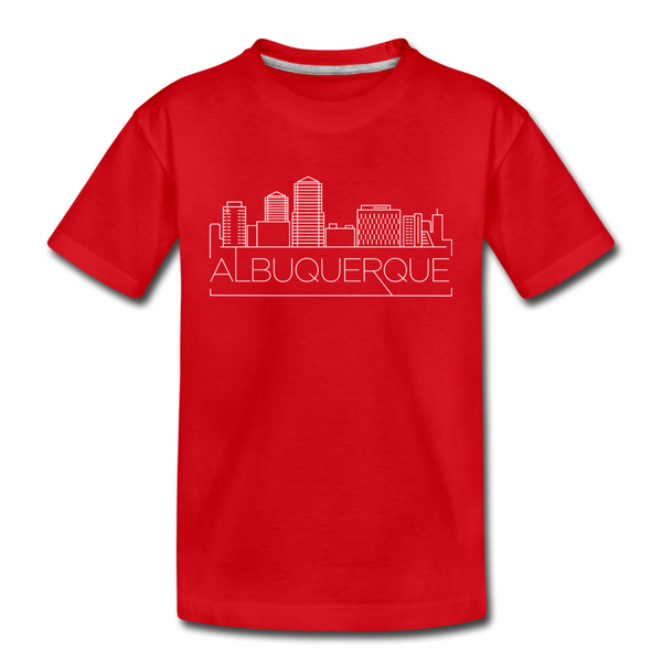 Albuquerque, New Mexico Youth T-Shirt - Skyline Youth Albuquerque Tee - red