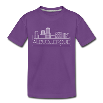 Albuquerque, New Mexico Youth T-Shirt - Skyline Youth Albuquerque Tee - purple