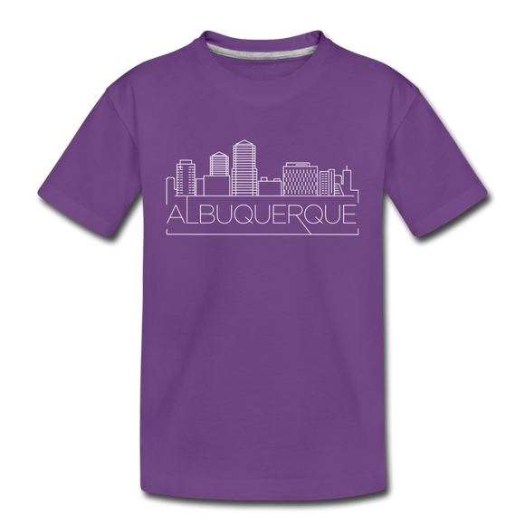 Albuquerque, New Mexico Youth T-Shirt - Skyline Youth Albuquerque Tee - purple
