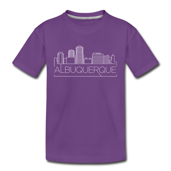 Albuquerque, New Mexico Youth T-Shirt - Skyline Youth Albuquerque Tee - purple