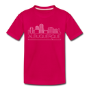 Albuquerque, New Mexico Youth T-Shirt - Skyline Youth Albuquerque Tee - dark pink