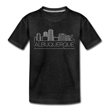Albuquerque, New Mexico Youth T-Shirt - Skyline Youth Albuquerque Tee - charcoal gray