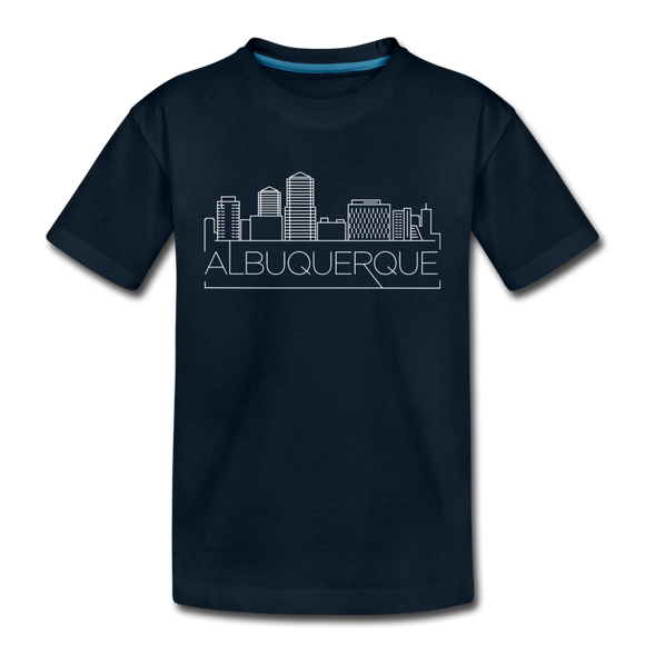 Albuquerque, New Mexico Youth T-Shirt - Skyline Youth Albuquerque Tee - deep navy