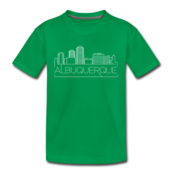 Albuquerque, New Mexico Youth T-Shirt - Skyline Youth Albuquerque Tee - kelly green
