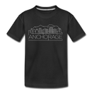 Anchorage, Alaska Youth T-Shirt - Skyline Youth Anchorage Tee - black