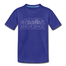 Anchorage, Alaska Youth T-Shirt - Skyline Youth Anchorage Tee - royal blue