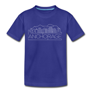 Anchorage, Alaska Youth T-Shirt - Skyline Youth Anchorage Tee - royal blue