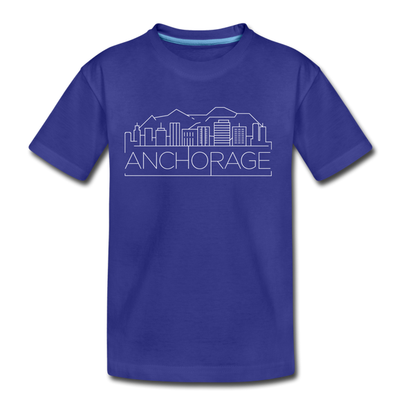 Anchorage, Alaska Youth T-Shirt - Skyline Youth Anchorage Tee - royal blue