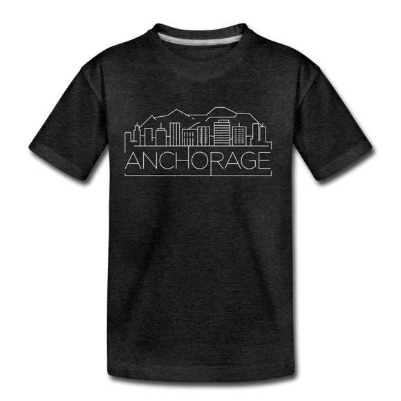 Anchorage, Alaska Youth T-Shirt - Skyline Youth Anchorage Tee - charcoal gray