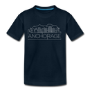 Anchorage, Alaska Youth T-Shirt - Skyline Youth Anchorage Tee - deep navy